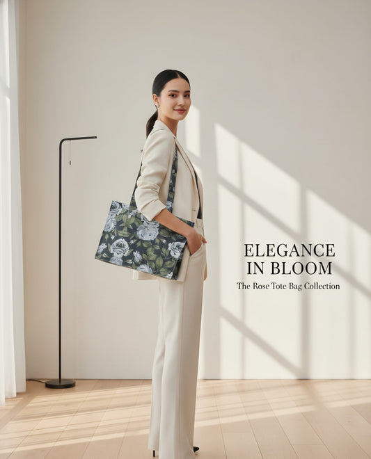 Rose Print Tote Bag