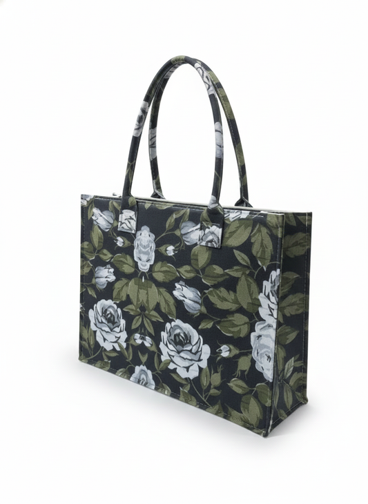 Rose Print Tote Bag